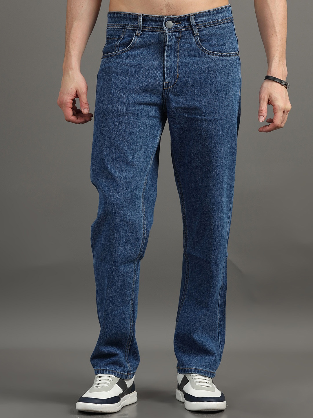 

Kolor Fusion Men Mid-Rise Loose Jeans, Blue