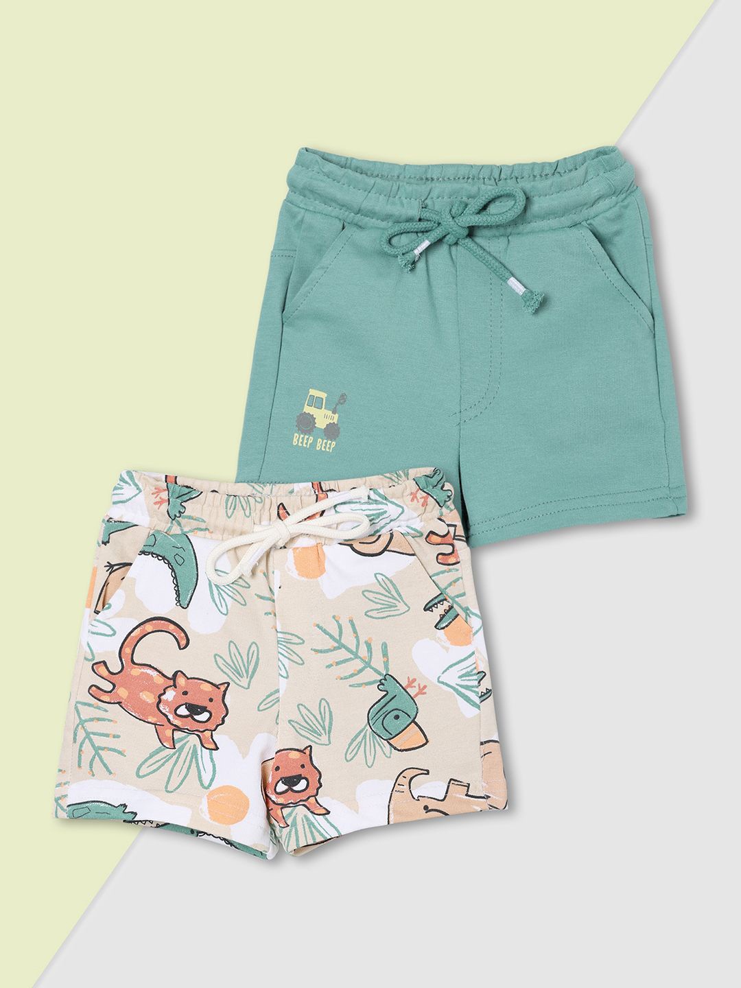 

max Pack Of 2 Boys Printed Cotton Shorts, Blue