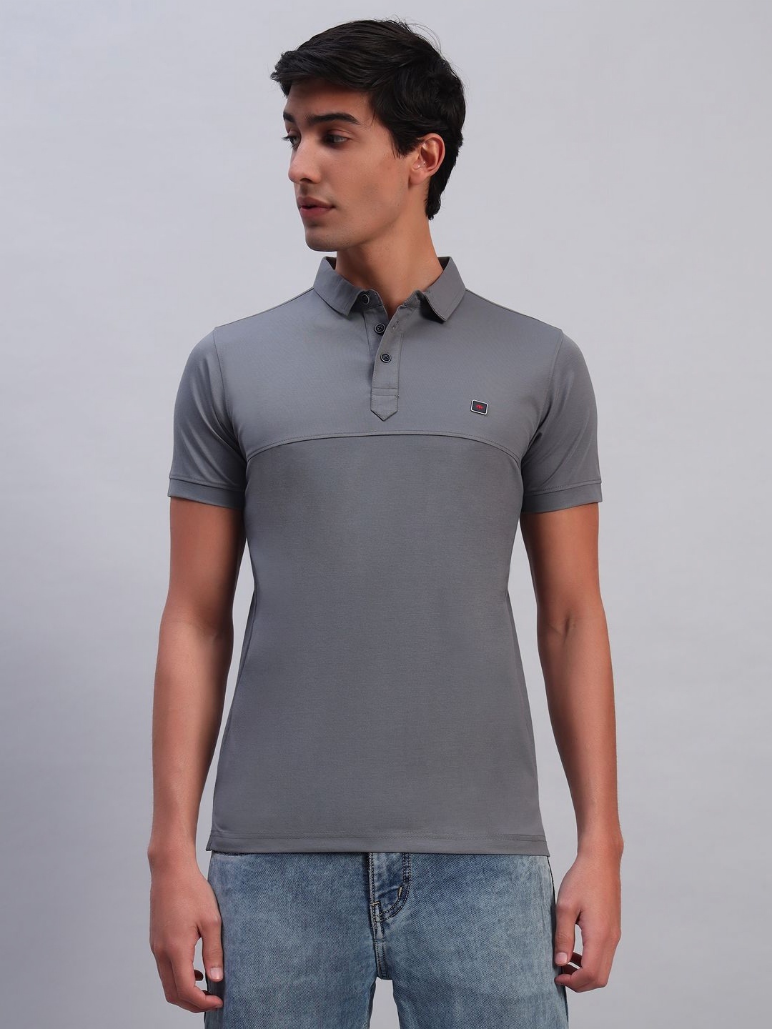 

TMO Men Solid Polo Collar T-shirt, Grey
