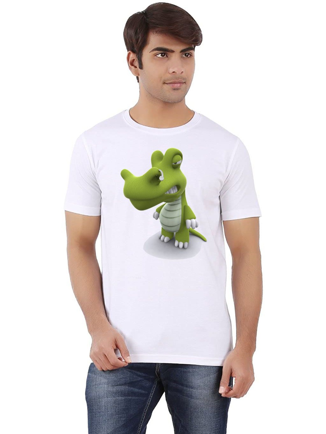 

Unicus Apparel Men Graphic Printed Round Neck T-shirt, White