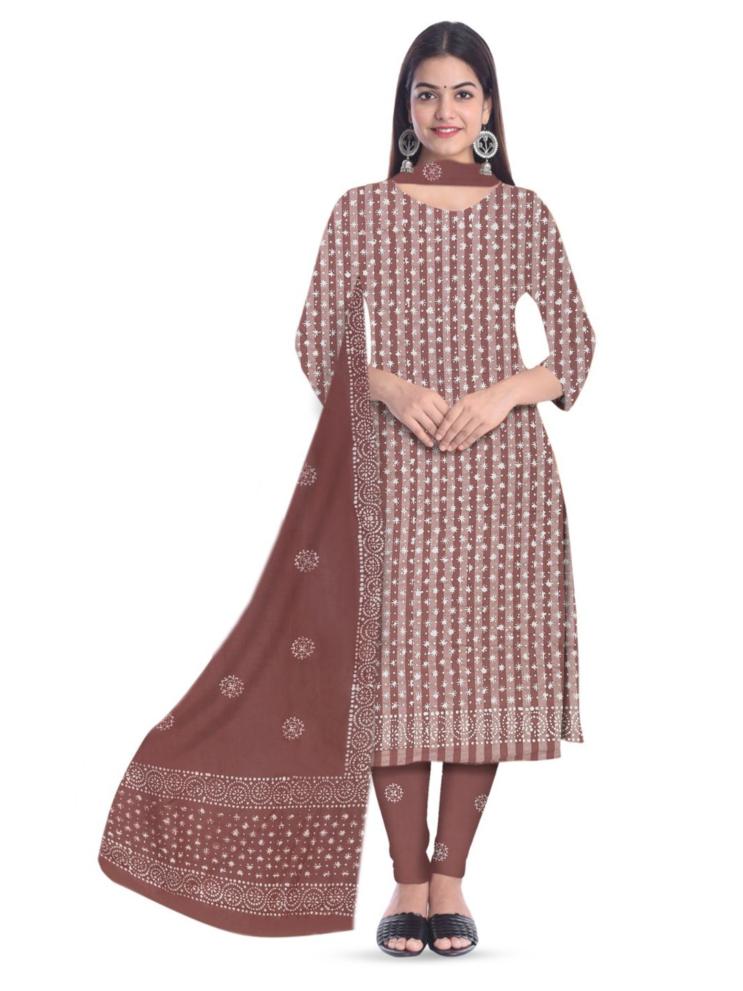 

Farooq Dyeing Floral Printed Batik Pure Cotton Unstitched Dress Material, Red