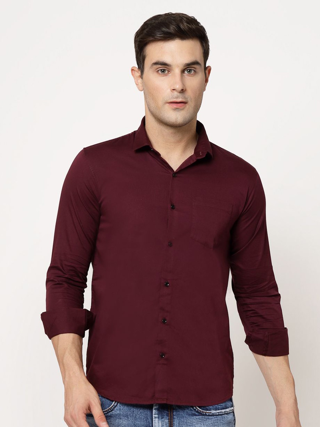 

Metronaut Men Classic Checked Casual Shirt, Maroon