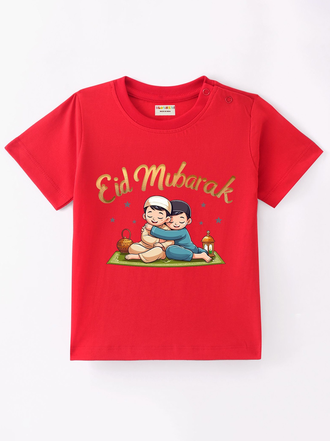 

BLUSHES Kids Graphic Printed Round Neck Cotton T-shirt, Red