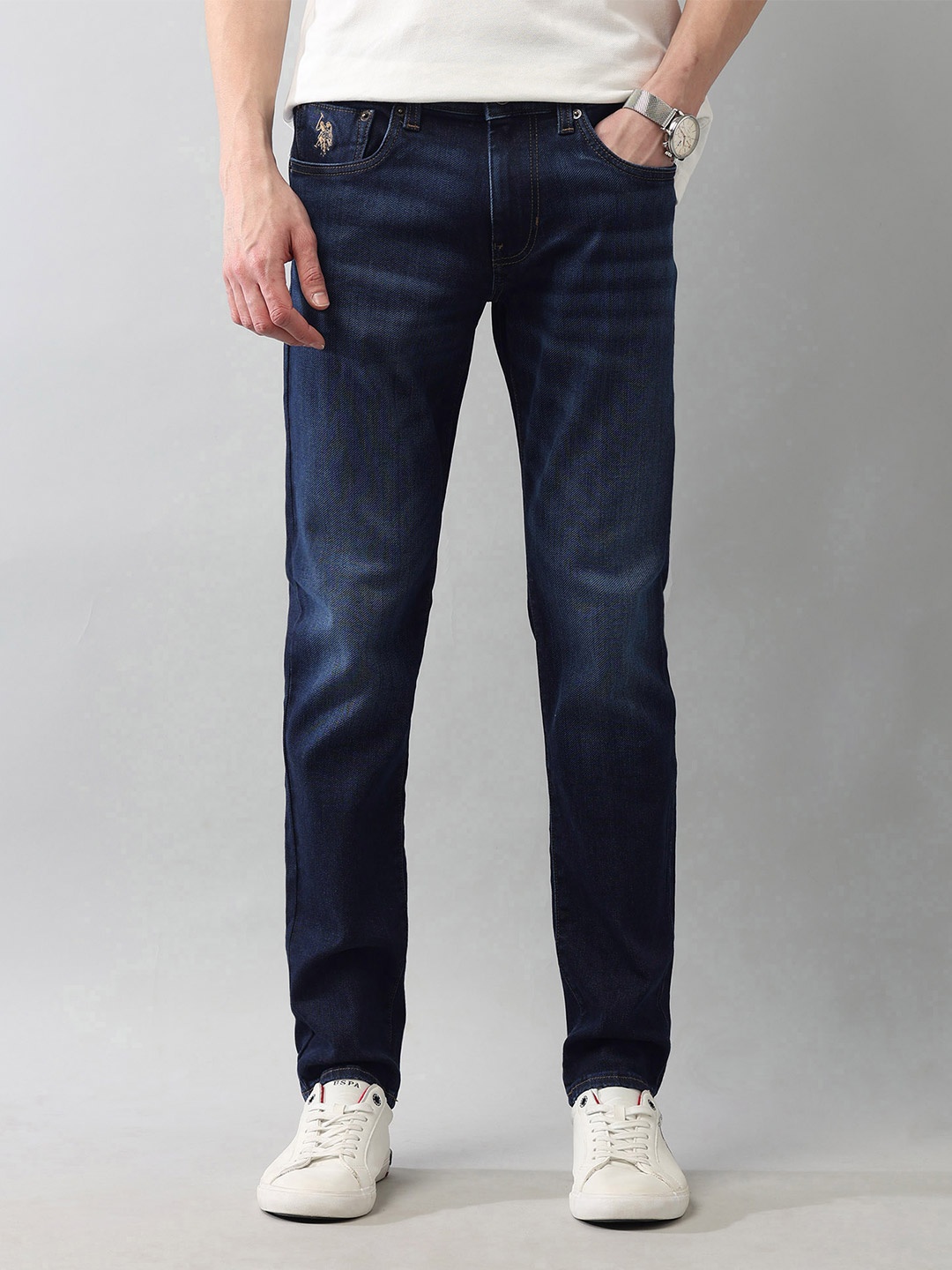 

U.S. Polo Assn. Denim Co. Men Slim Fit Heavy Fade Jeans, Blue