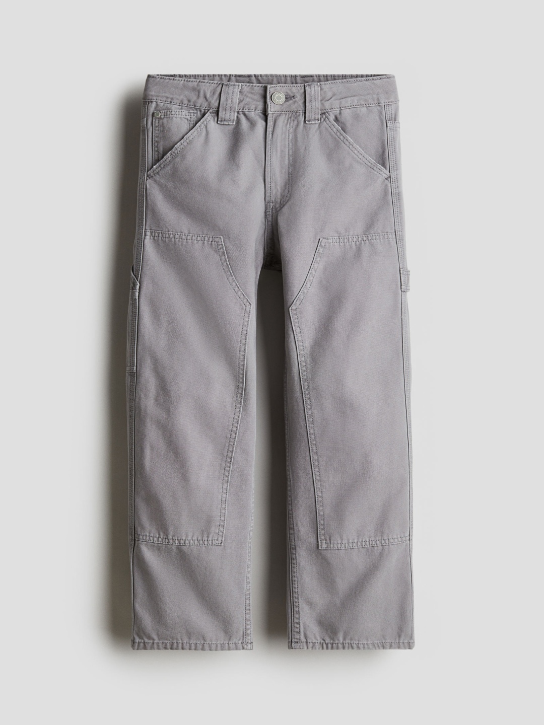 

H&M Loose-Fit Canvas Trousers, Grey