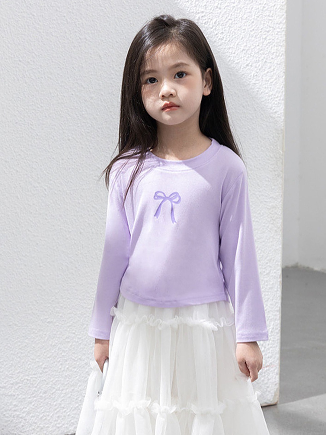 

LULU & SKY Girls Graphic Printed Round Neck T-shirt, Purple