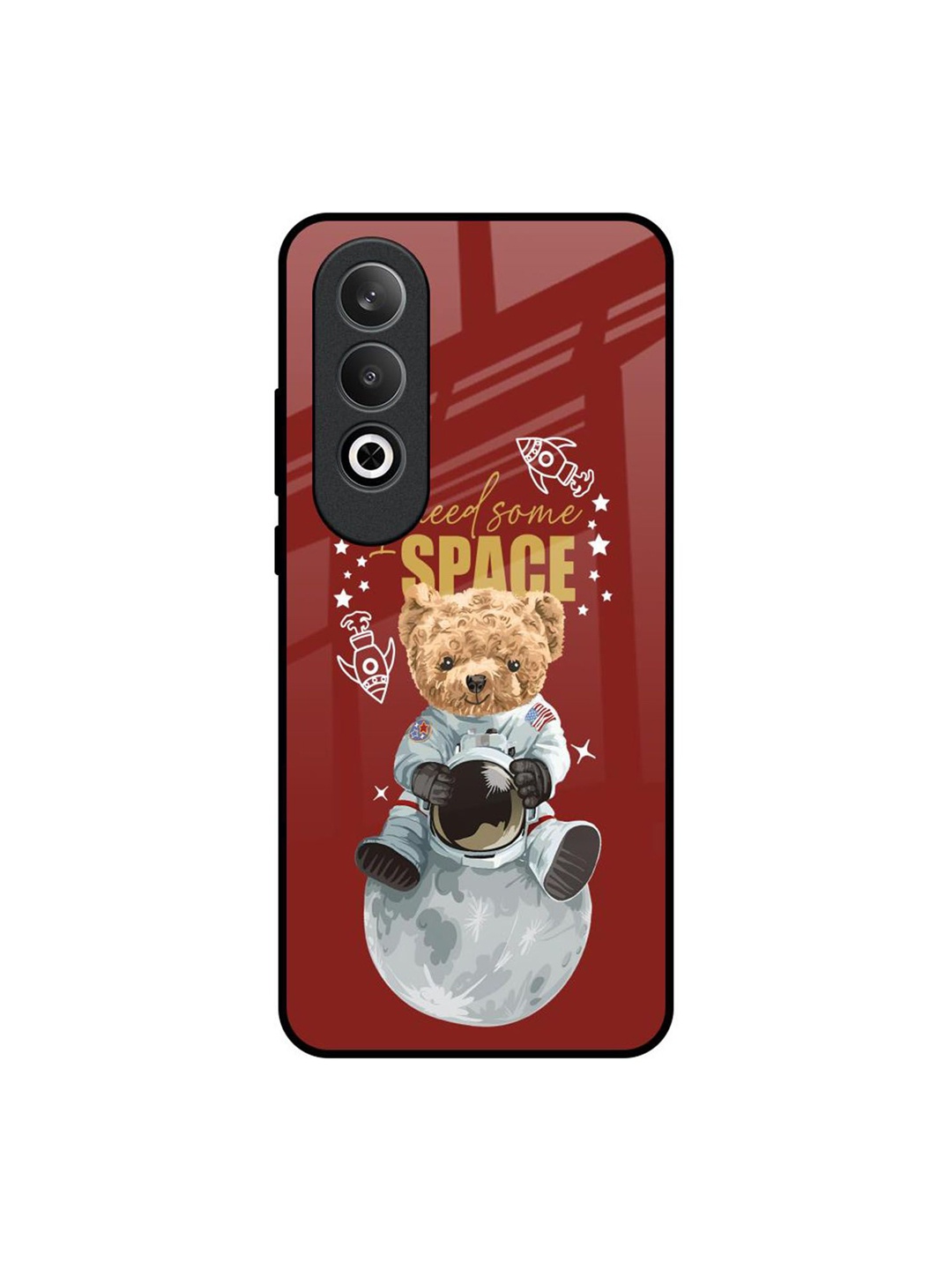 

QRIOH Astronaut Bear OnePlus Nord CE4 5G Impact Resistant Back Case, Maroon
