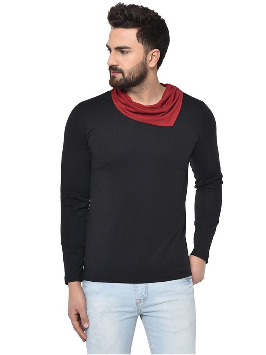 

Unicus Apparel Men Solid Round Neck Cotton T-shirt, Black