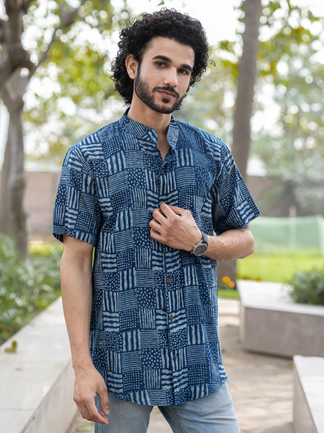 

The India Craft House Men Casual Shirt, Blue