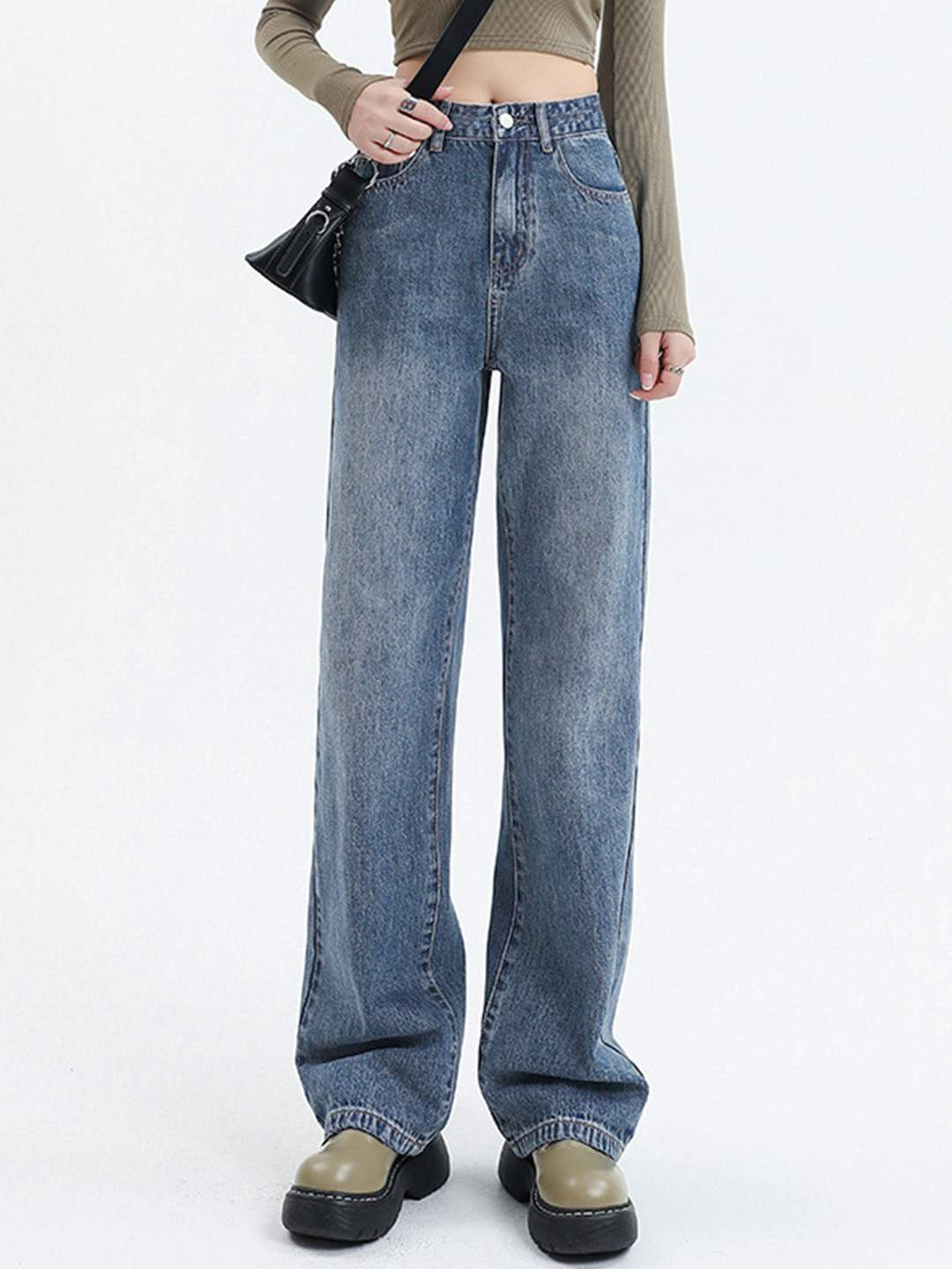 

StyleCast Women Cotton Straight Fit Mid-Rise Jeans, Blue