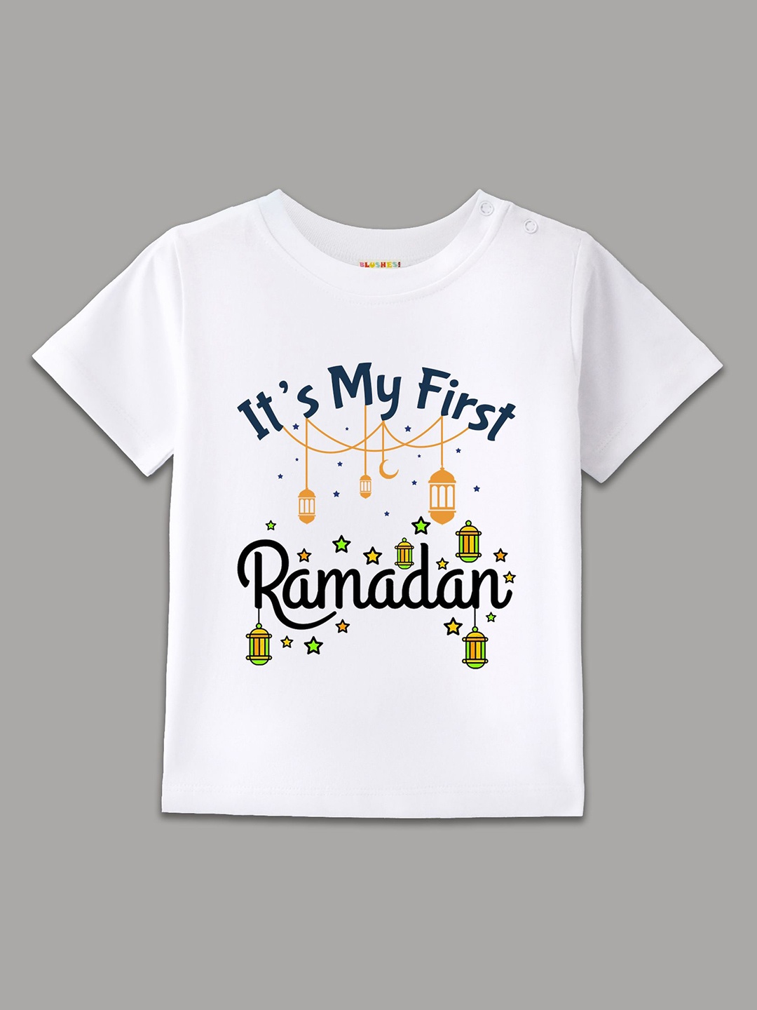 

BLUSHES Kids Graphic Printed Round Neck Cotton T-shirt, White