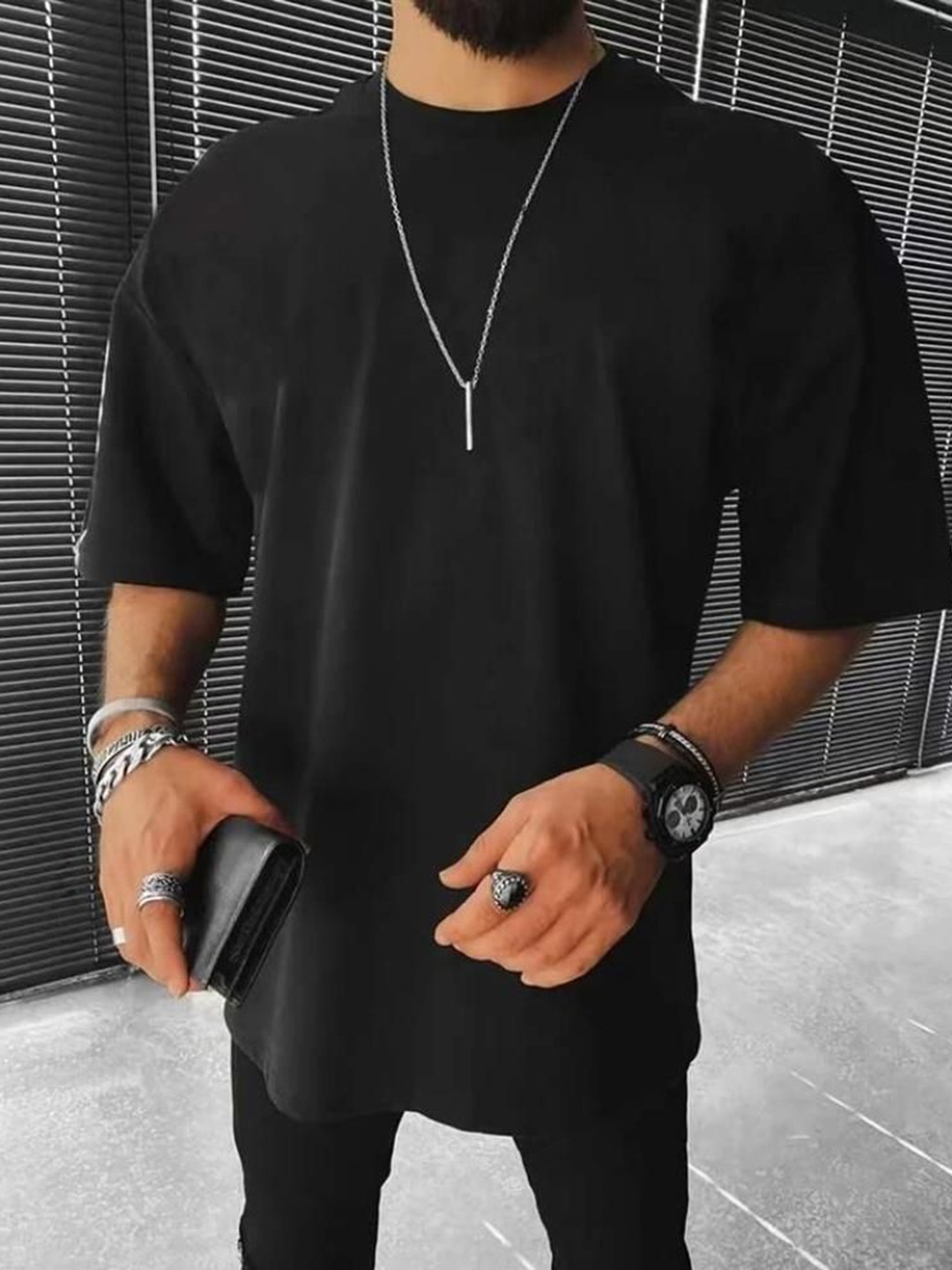 

Unicus Apparel Round Neck Short Sleeves Cotton T-shirt, Black