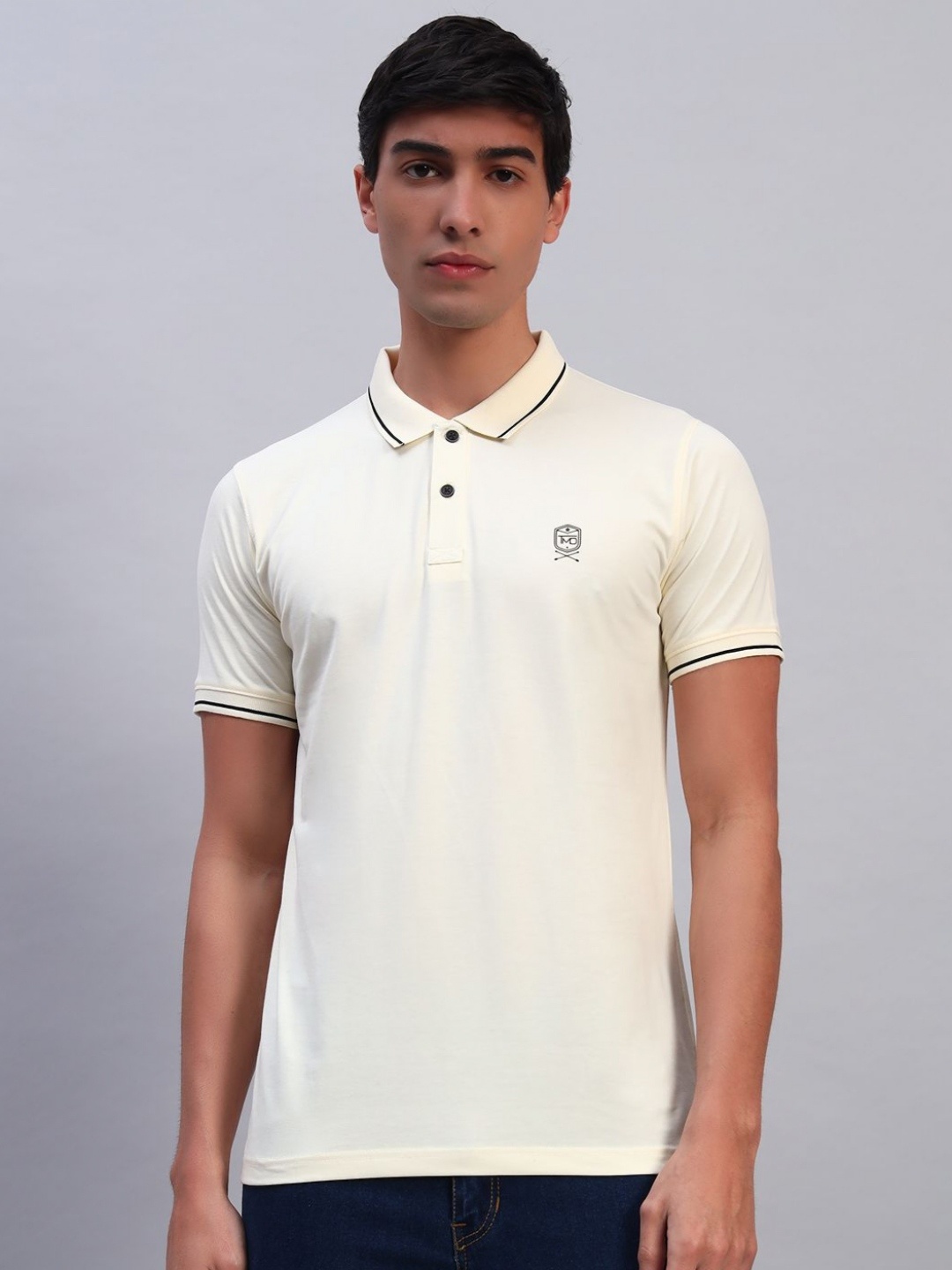 

TMO Men Solid Polo Collar Cotton T-shirt, Yellow