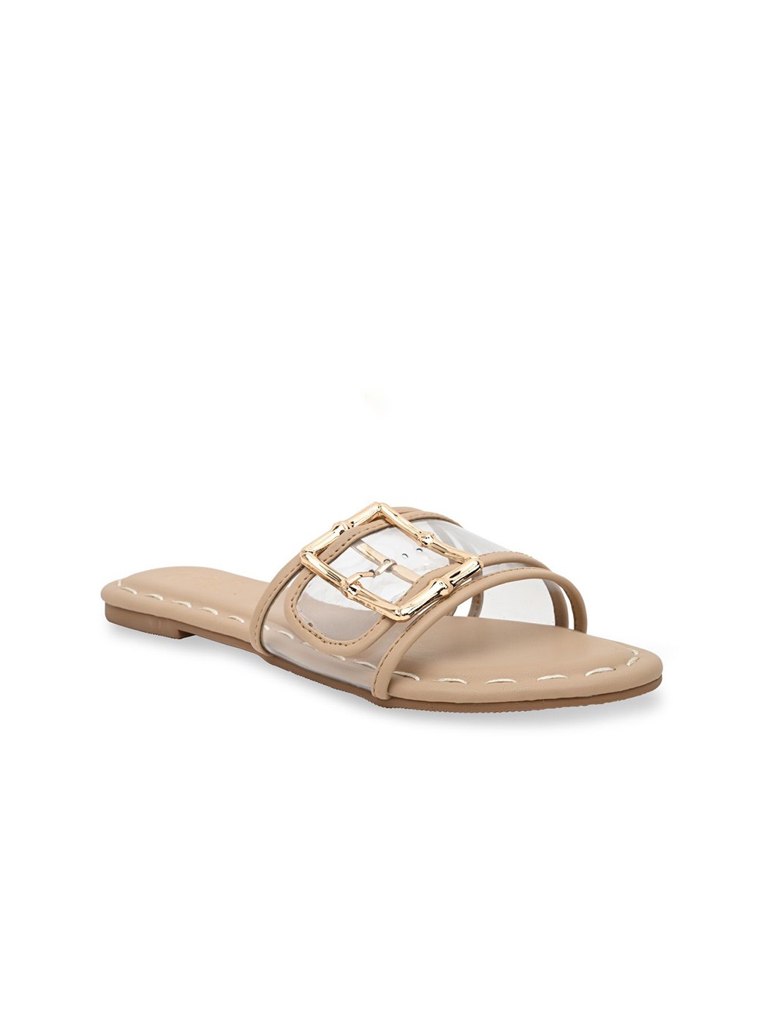 

CAI Women Clear Buckle Beige Flats