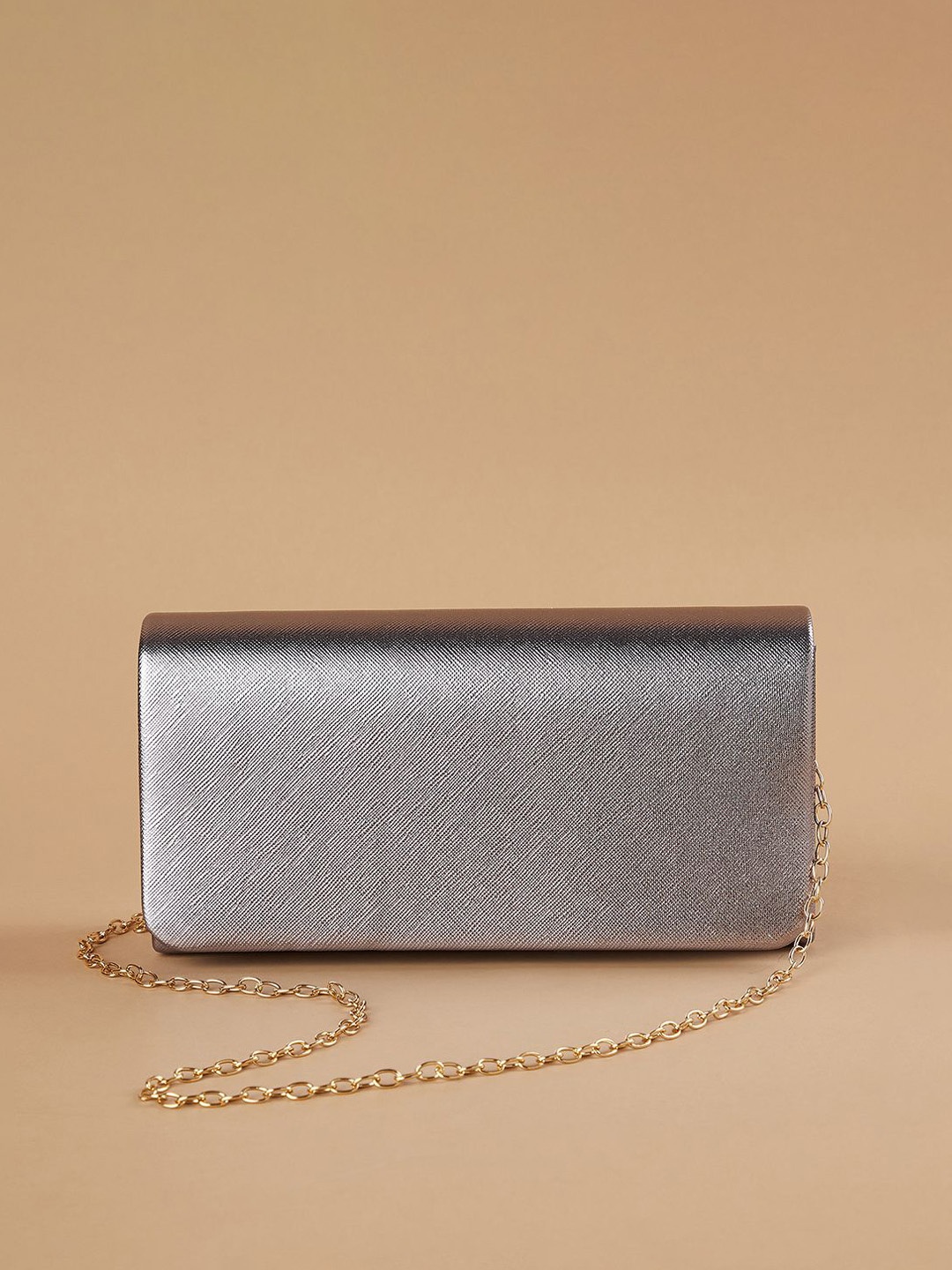 

CODE by Lifestyle Detachable Sling Strap Half Moon PU Sling Bag, Silver