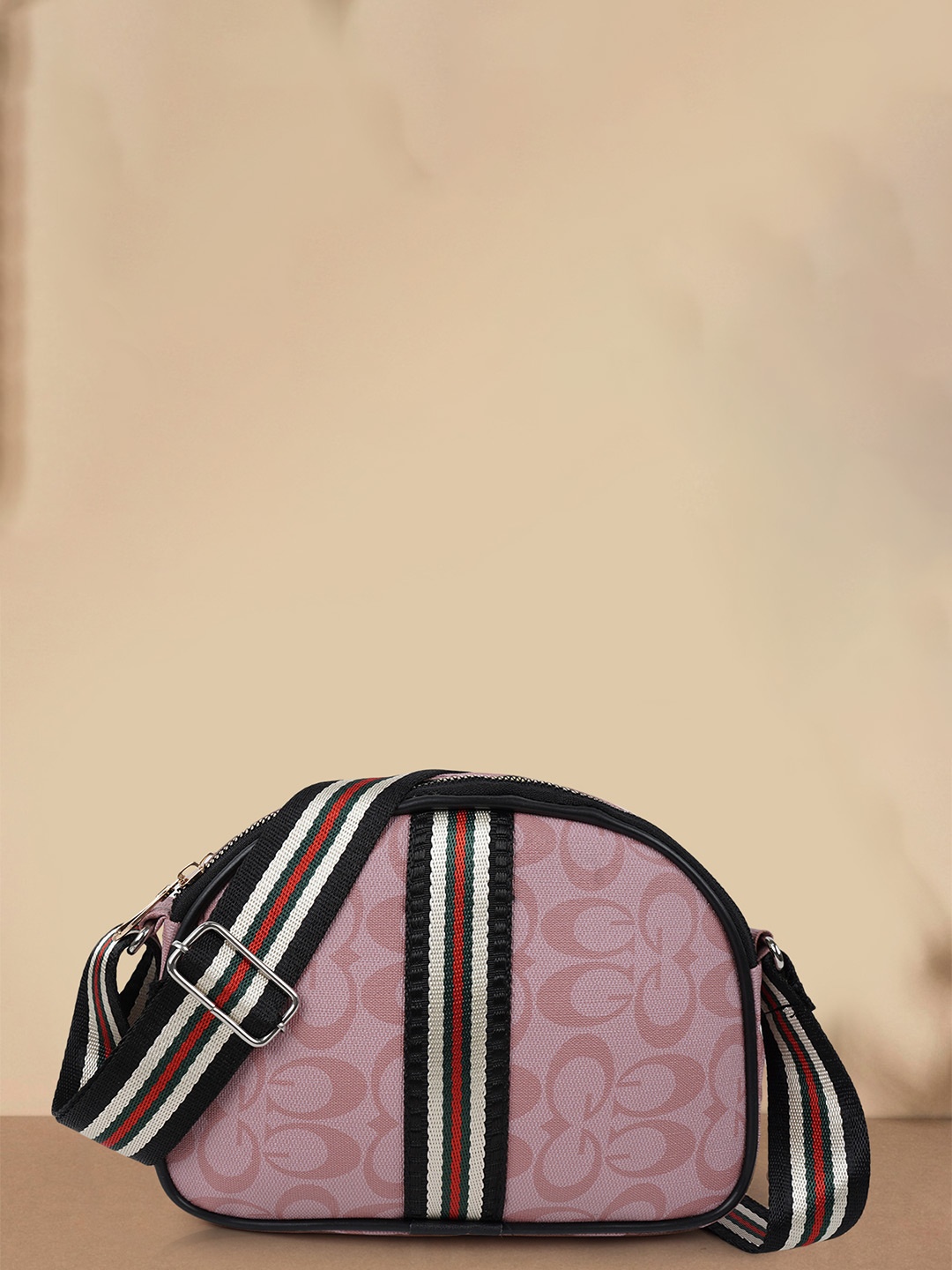 

STARWINGS Typography Printed Structured Sling Bag, Pink