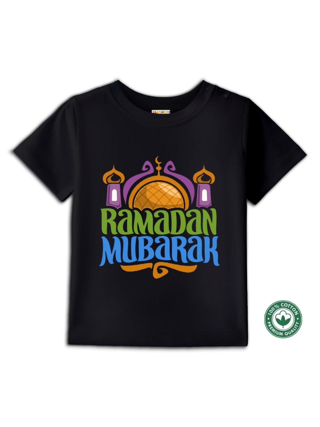 

BLUSHES Kids Graphic Printed Round Neck Cotton T-shirt, Black