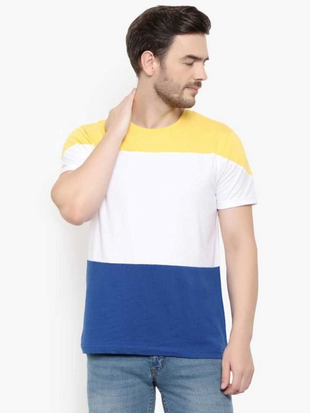 

Unicus Apparel Colourblocked Round Neck T-shirt, Yellow
