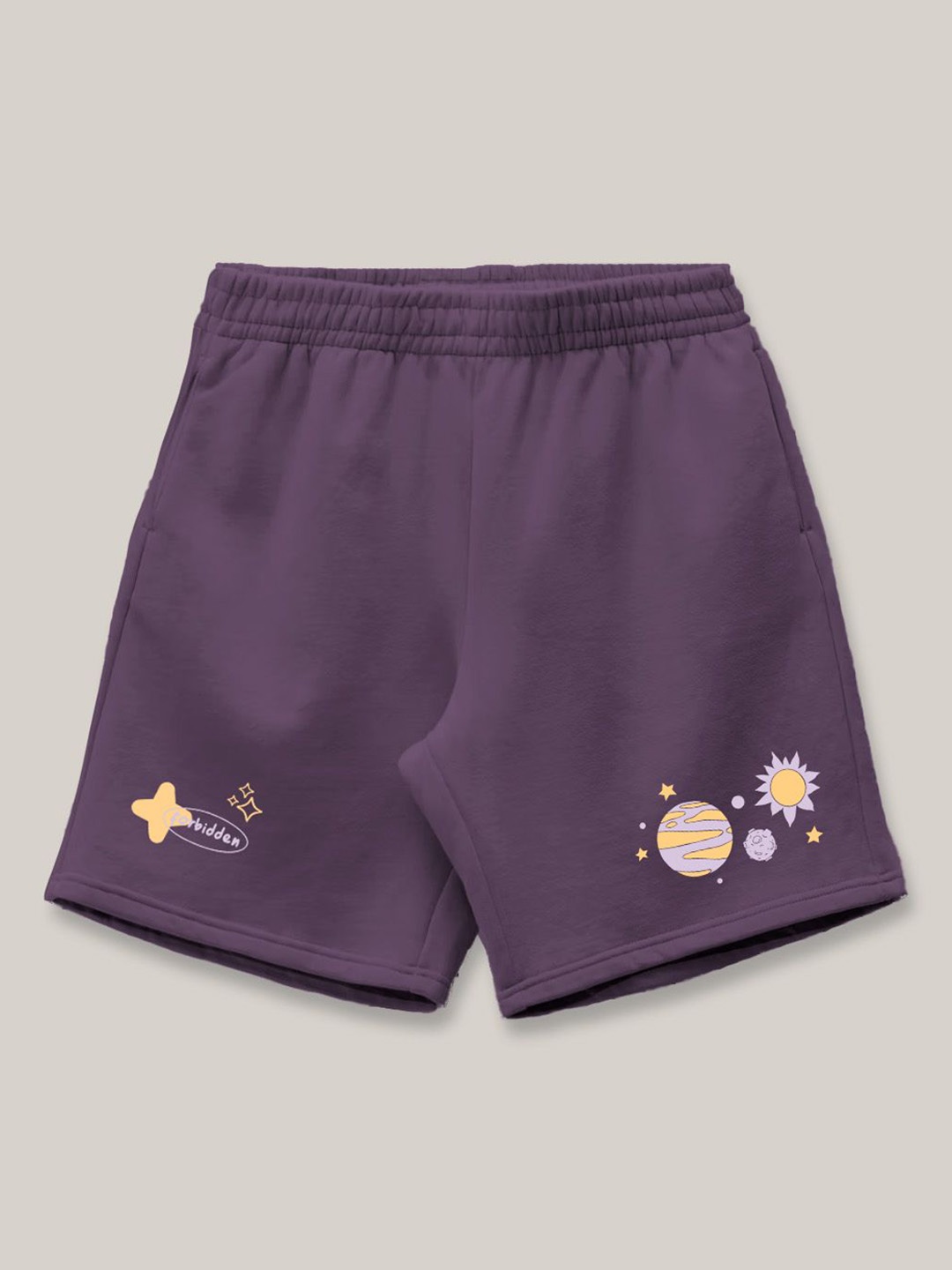 

The Forbidden Fruit Men Loose Fit Cotton Shorts, Purple