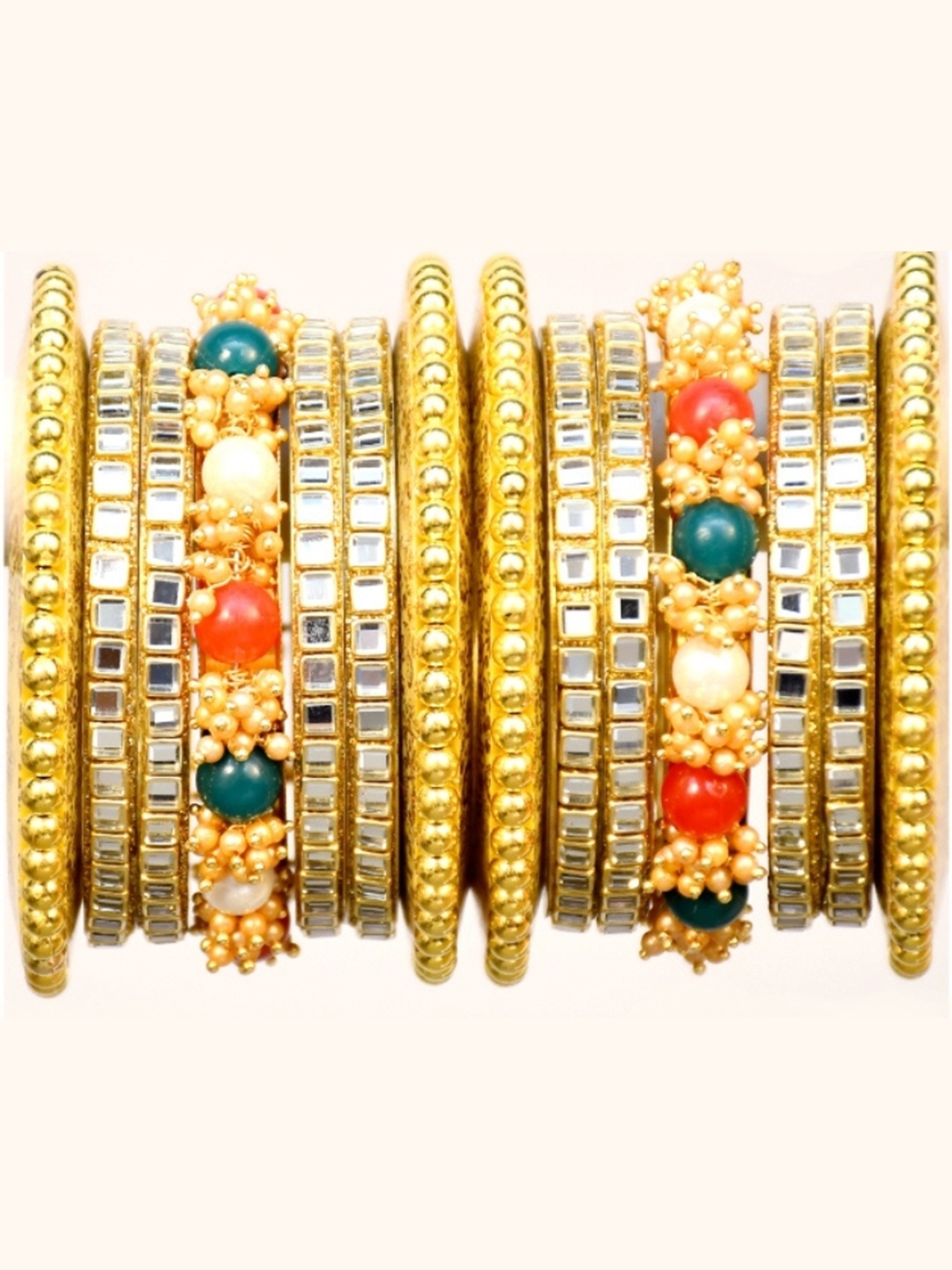 

Zindura Set Of 2 Gold-Plated Cubic Zirconia Studded Chuda Bangles