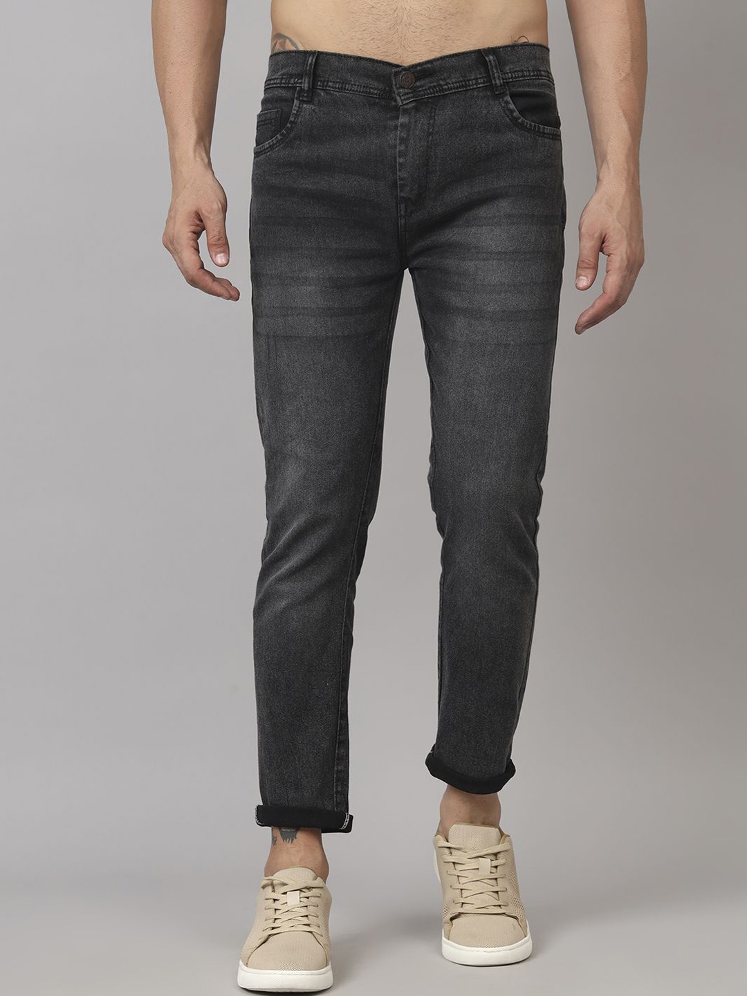 

COMFITS Men Classic Straight Fit Light Fade Jeans, Grey