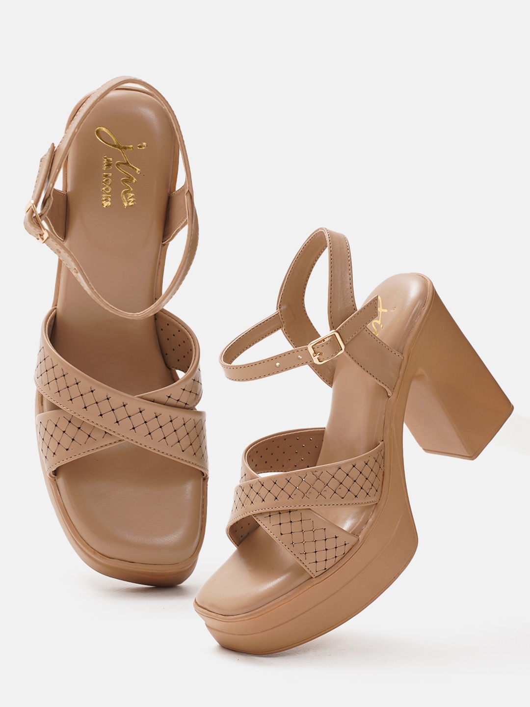 

JM Looks Girls Fashion Comfortable Sole Heel Sandals, Beige