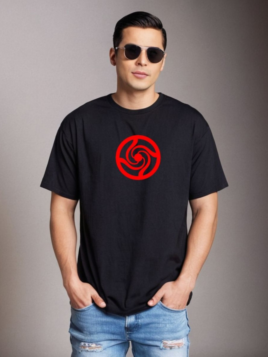 

Be Crazy Graphic Printed Cotton Oversized Baggy Fit T-shirt, Black