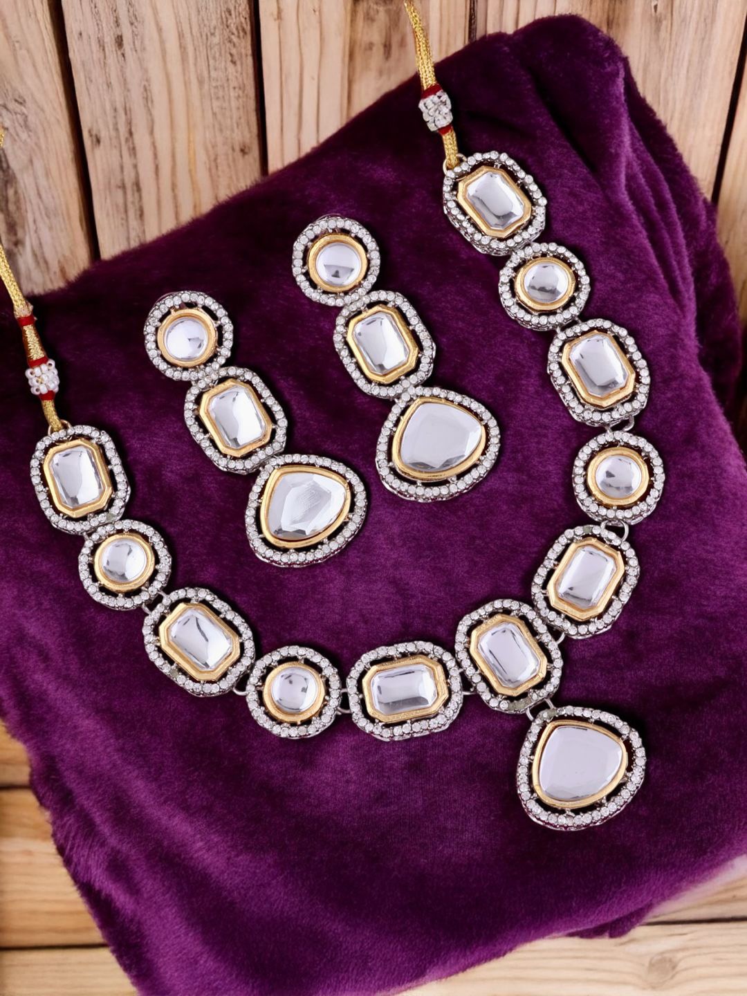 

SHONA'S STYLE Gold-Plated Kundan Studded Jewellery Set