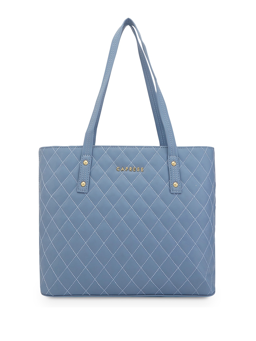 

DressBerry X CAPRESE Lucya Self Design Quilted Large Tote Bag, Blue