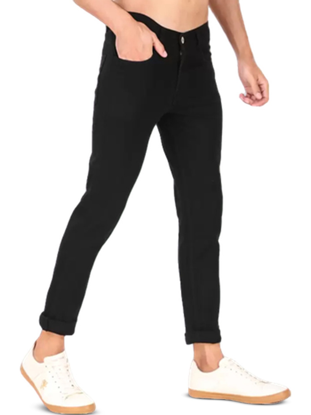

COMFITS Men Classic Regular Fit Jeans, Black
