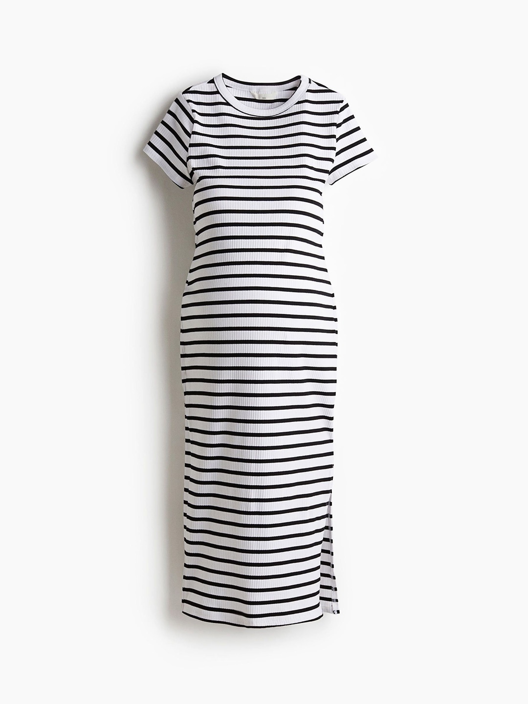 

H&M Women MAMA Ribbed T-shirt Dress, White