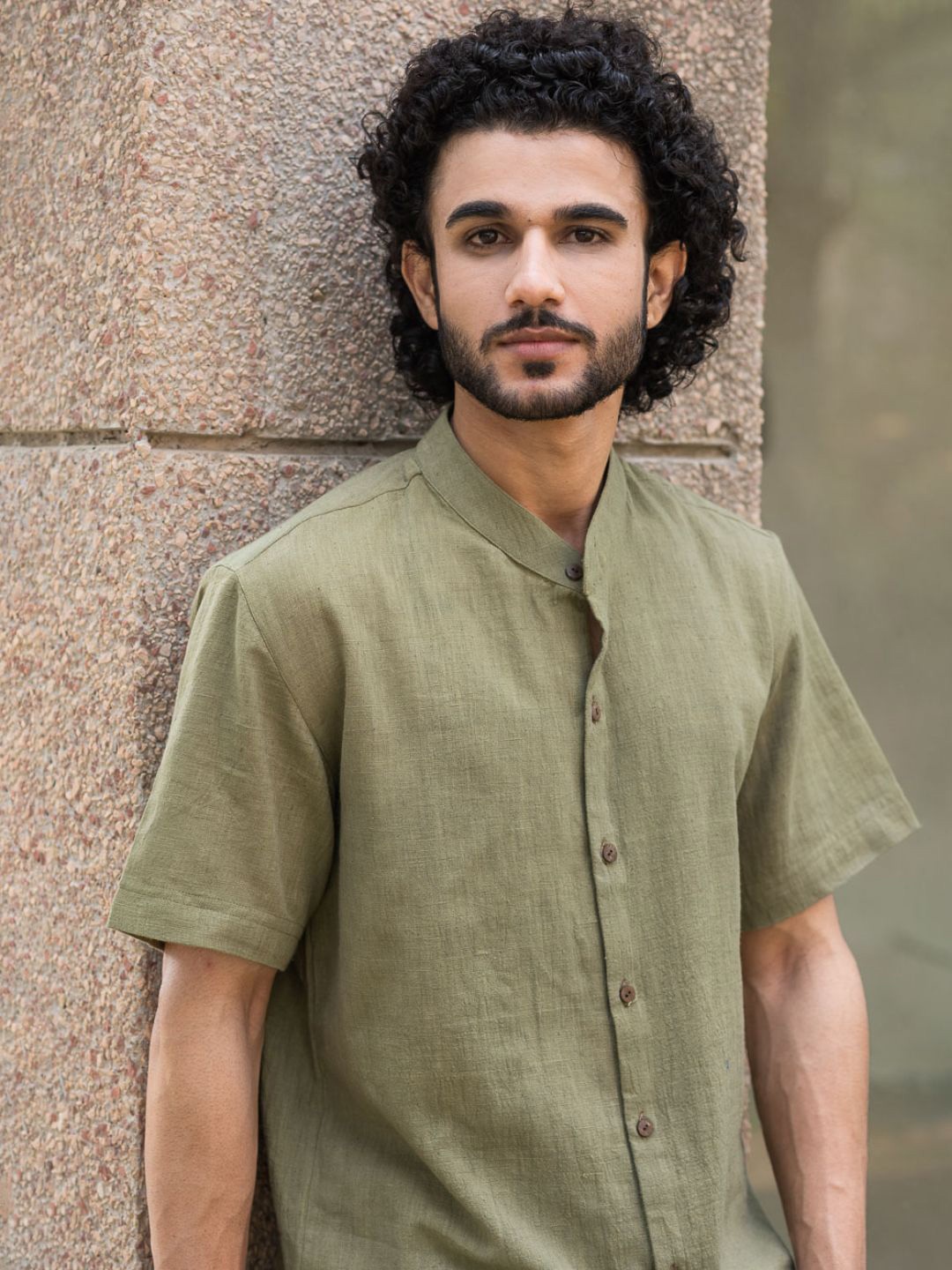 

The India Craft House Men Casual Shirt, Olive