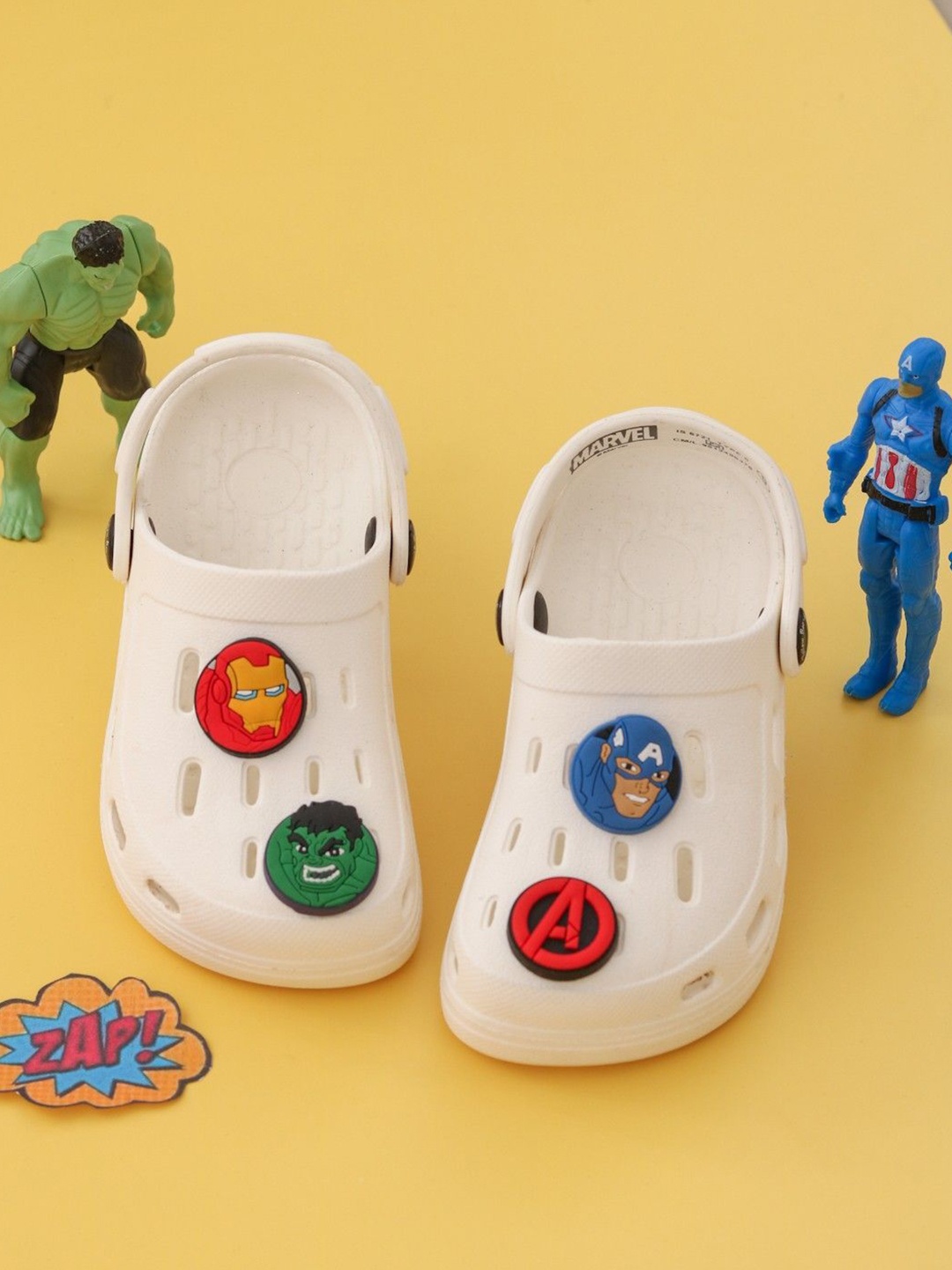 

Yellow Bee Boys Self Design Clogs, White