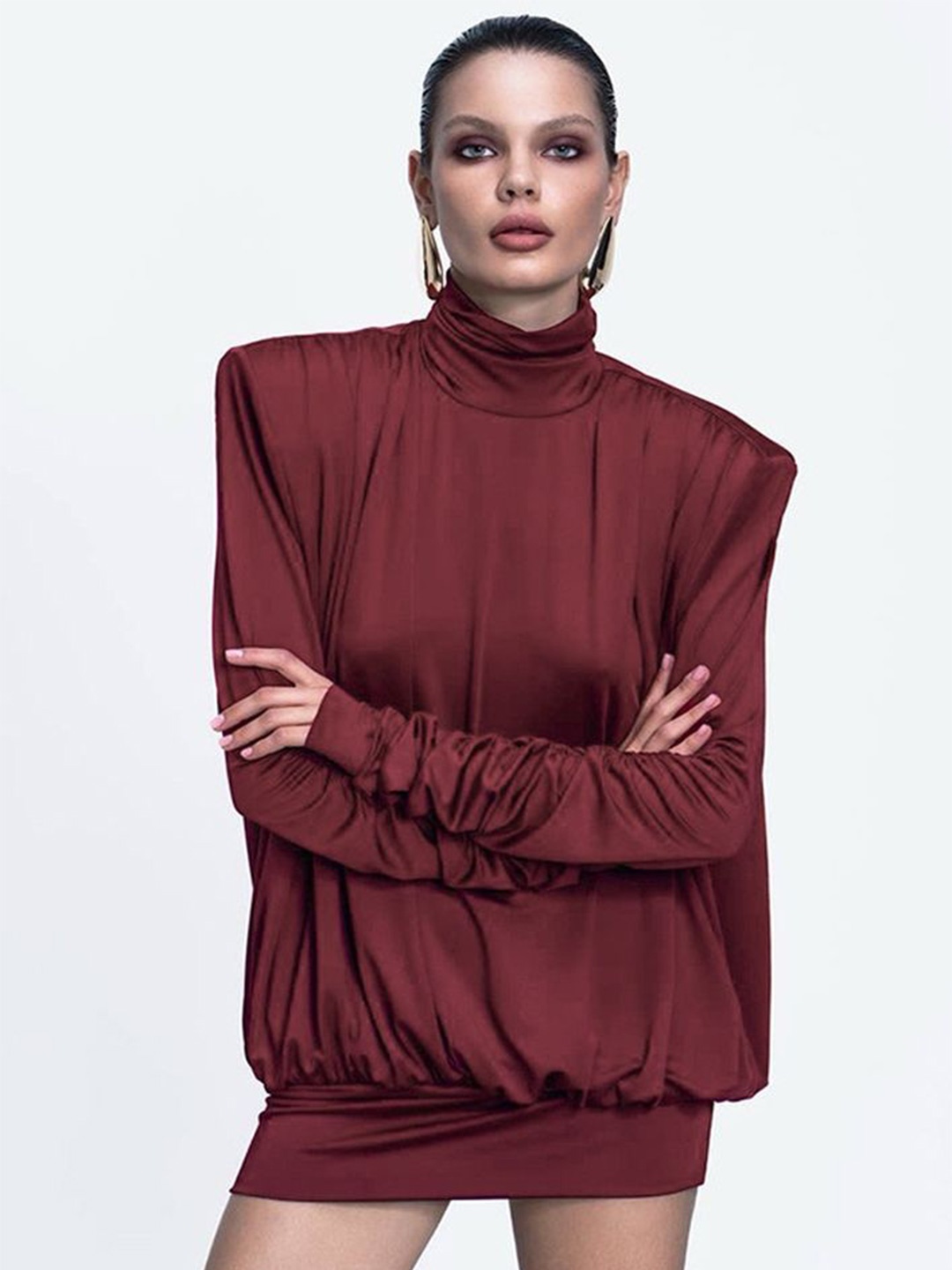 

LULU & SKY Women Blouson Mini Dress, Red