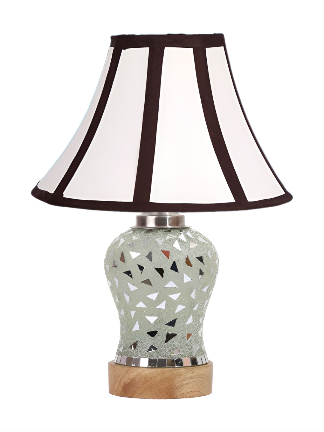 

Devansh White Textured Wood Frusturical Shaped Table Lamp