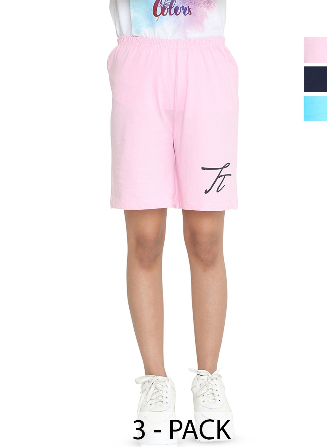 

TotzTouch Girls Pack of 3 Cotton Cycling Shorts, Pink