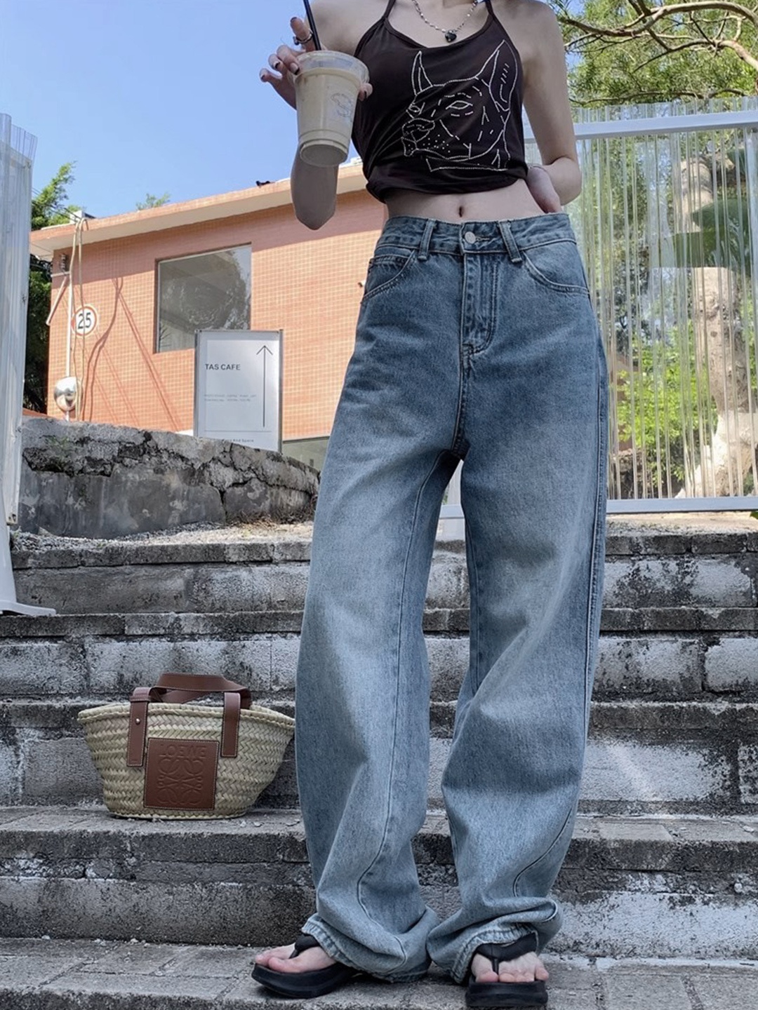 

StyleCast Women High-Rise Wide Leg Jeans, Blue