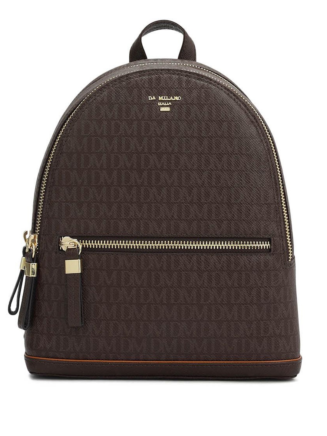 

Da Milano Women Typography Non Padded Leather Backpack, Brown