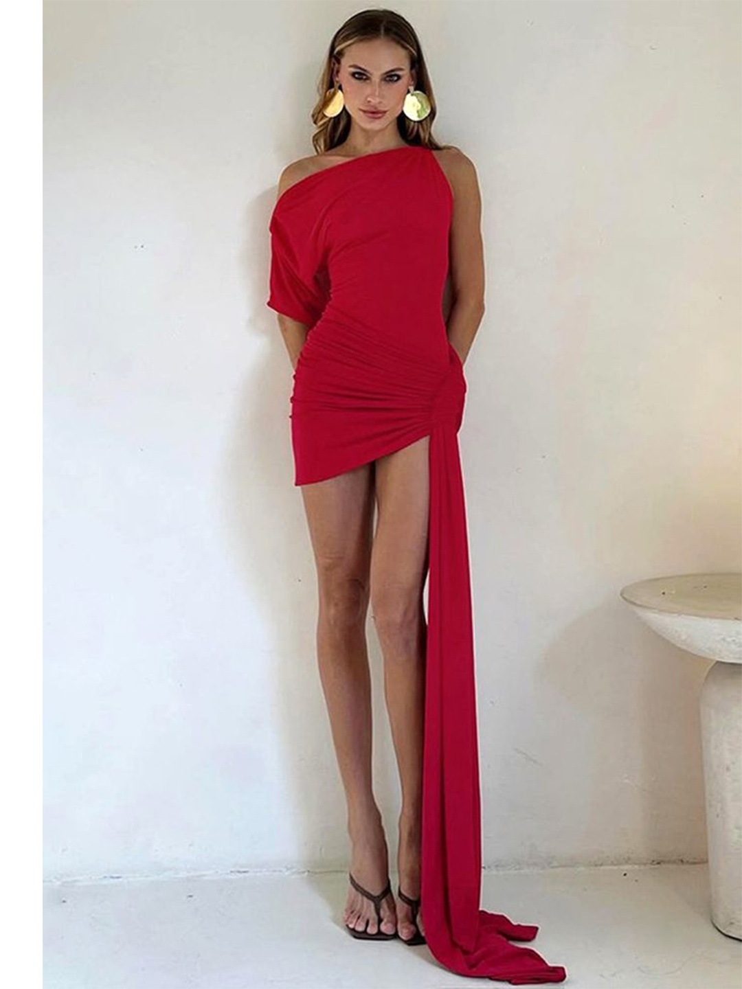 

LULU & SKY Off-Shoulder Sheath Dress, Red