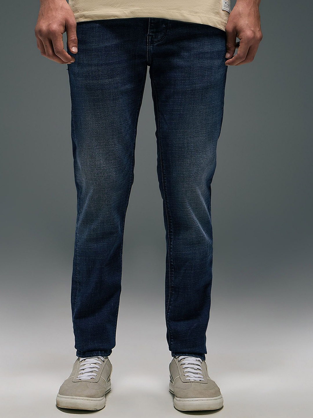 

Flying Machine Men Super Skinny Fit Low-Rise Light Fade Stretchable Jeans, Blue