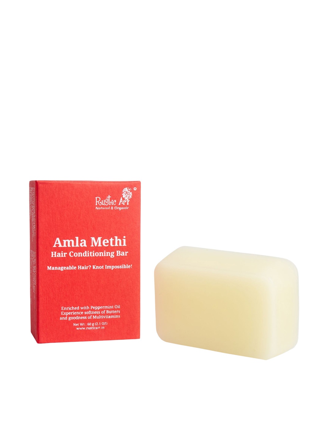 

Rustic Art Amla Methi Hair Conditioning Bar - 60 g, Red
