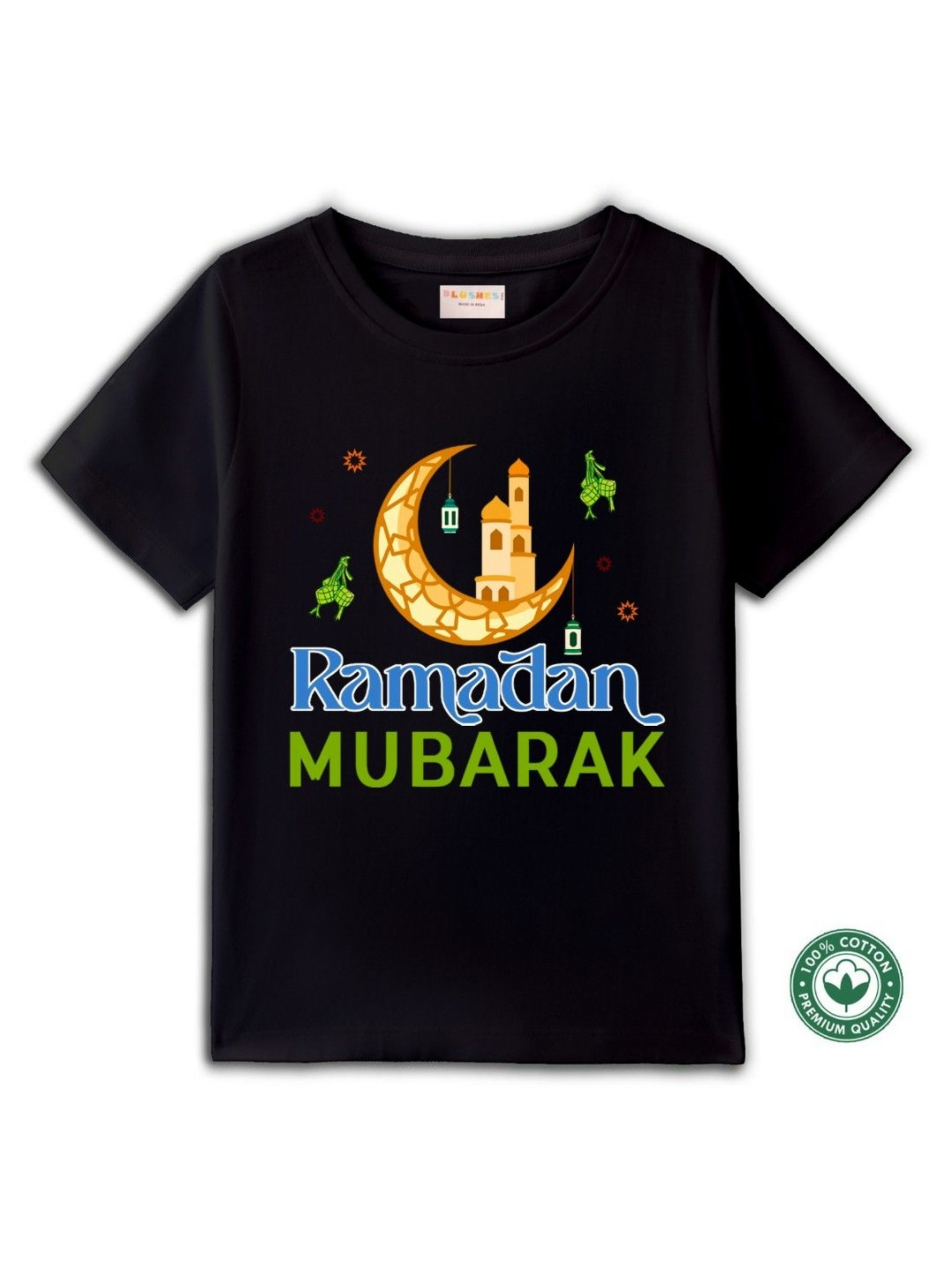 

BLUSHES Kids Typography Printed Round Neck Cotton T-shirt, Black
