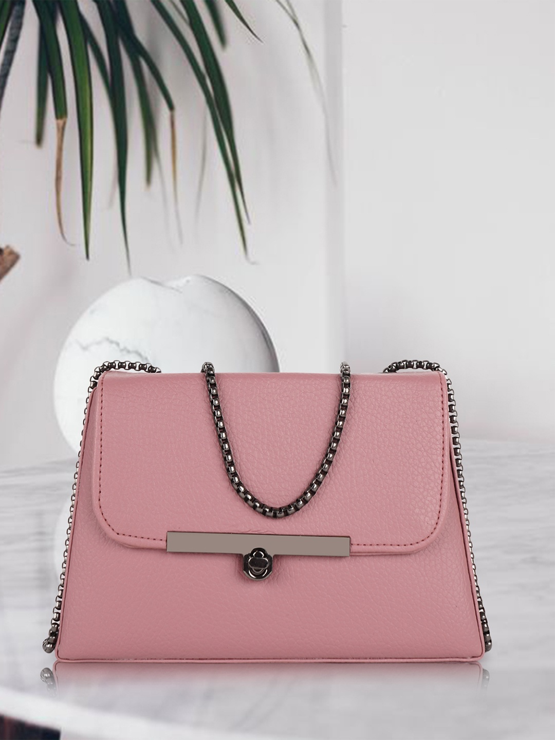 

STARWINGS Women Textured Structured Sling Bag, Pink
