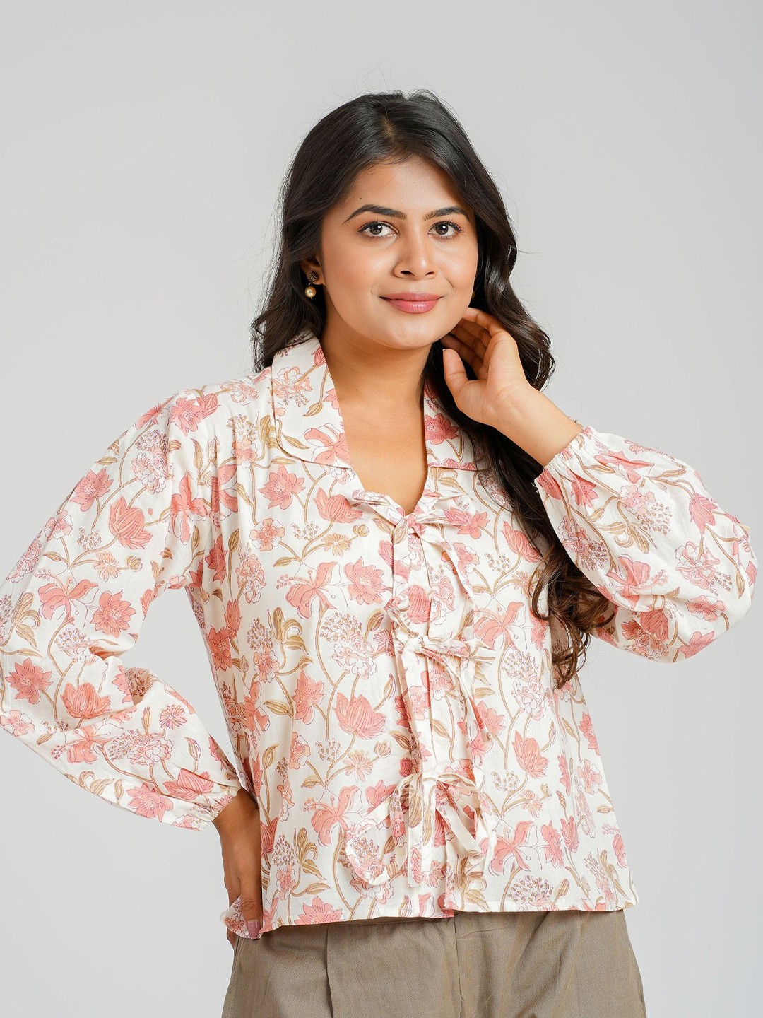 

Cotton Curio Women Cotton Printed Short Top, White