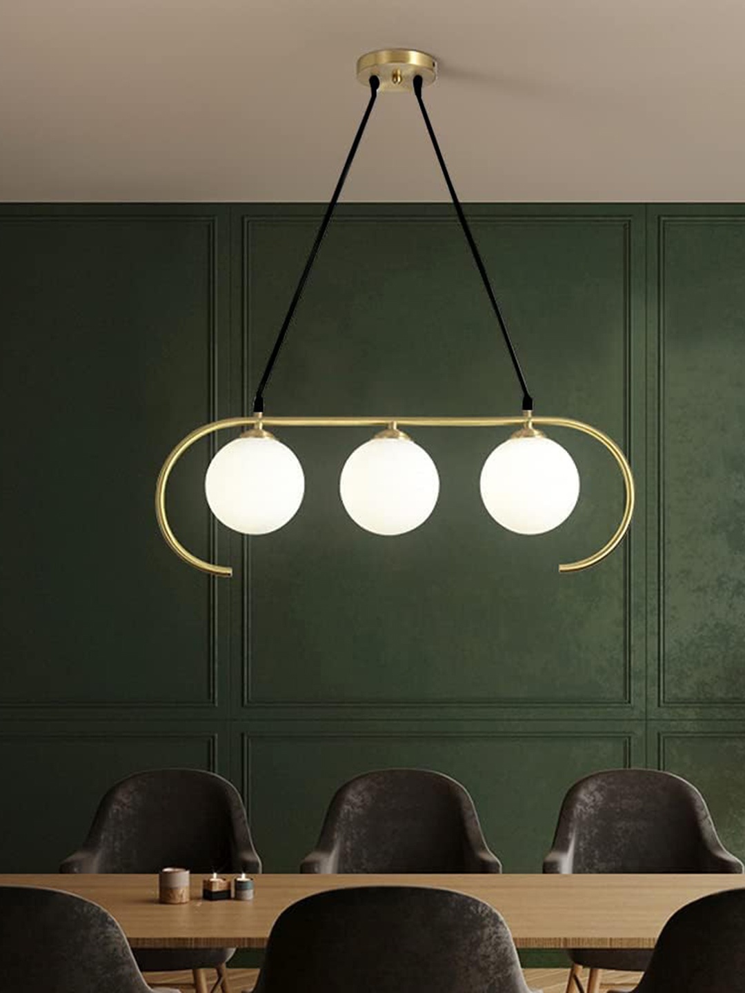 

GAUVIK Gold-Toned Glass Ceiling Lamp