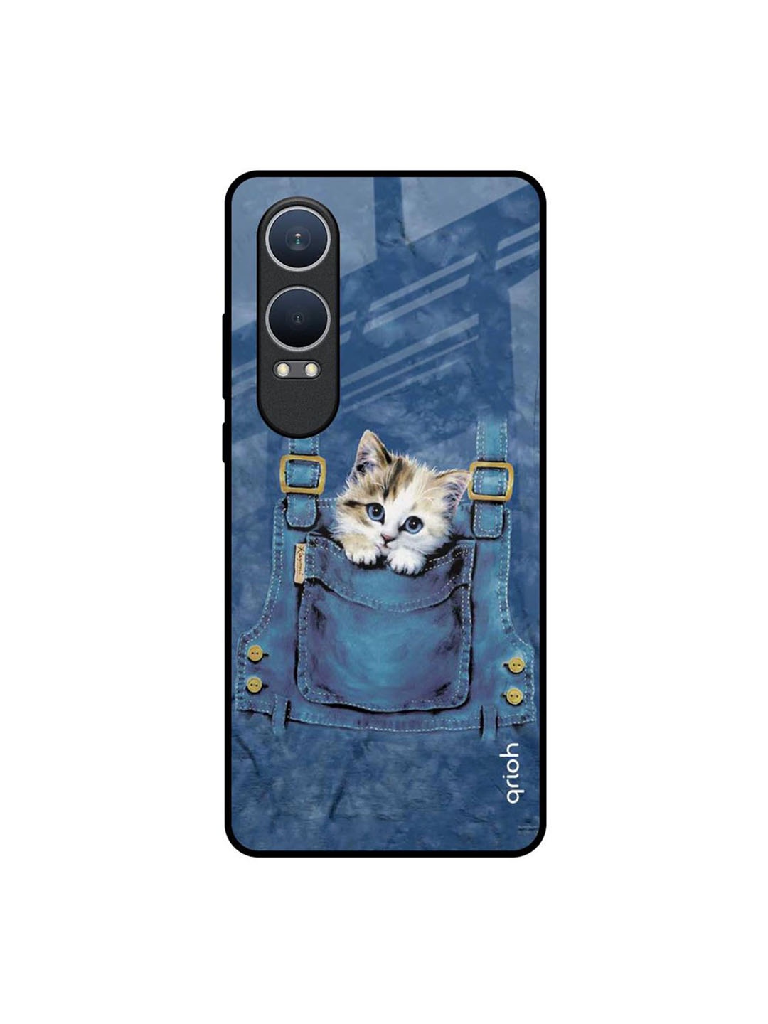 

QRIOH Kitty In Pocket OnePlus Nord CE4 Lite 5G Impact Resistant Back Case, Blue
