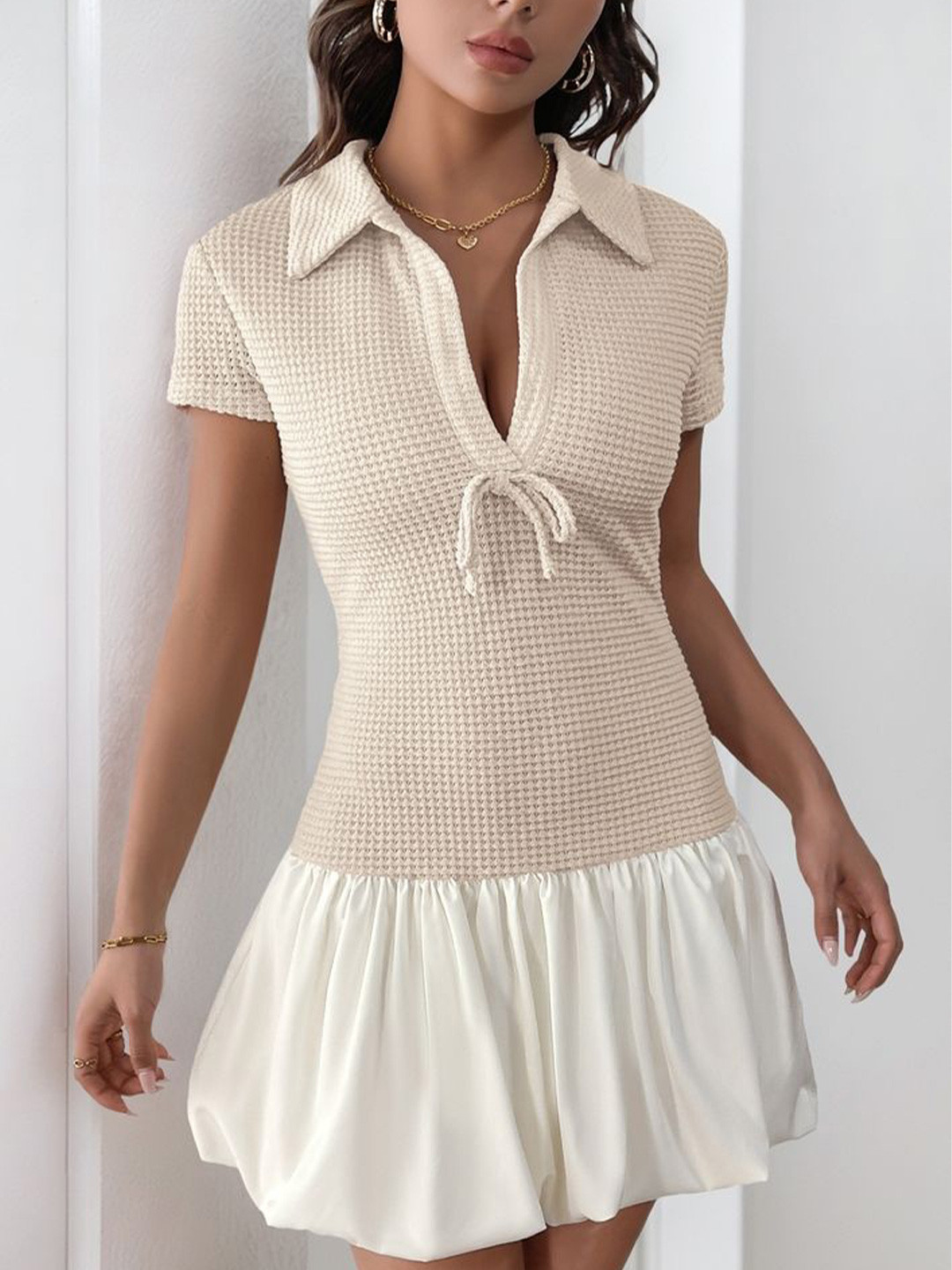 

LULU & SKY Women Balloon Dress, Beige