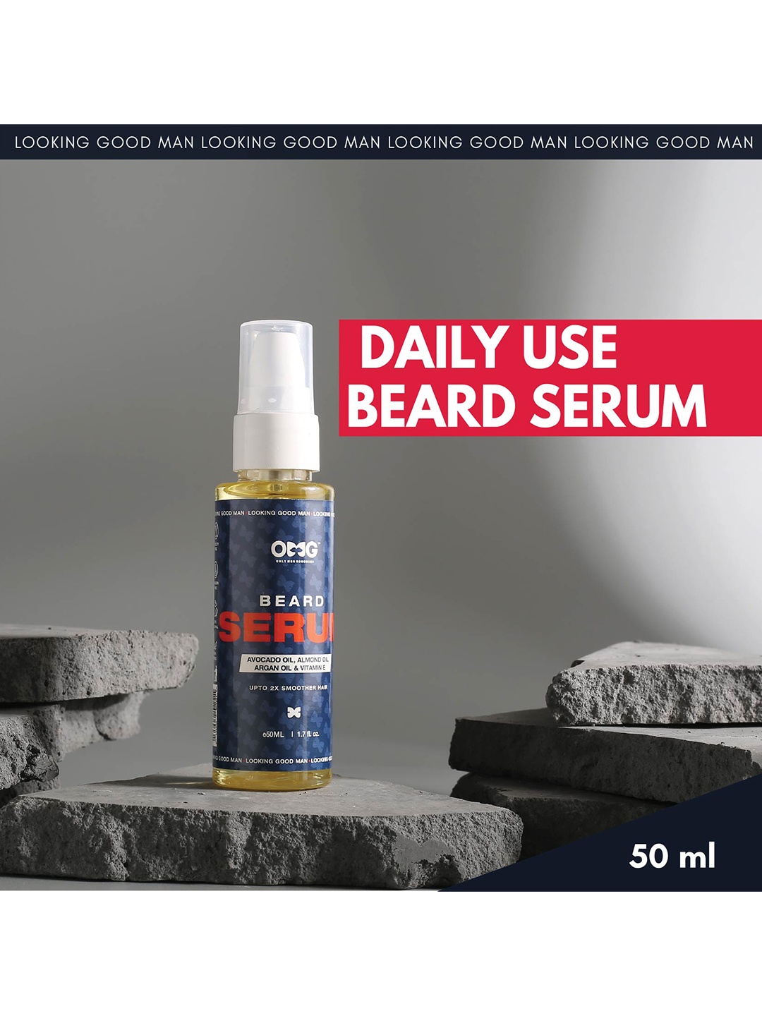 

OMG OnlyMenGrooming Beard Serum With Coconut Oil - 50ml, White
