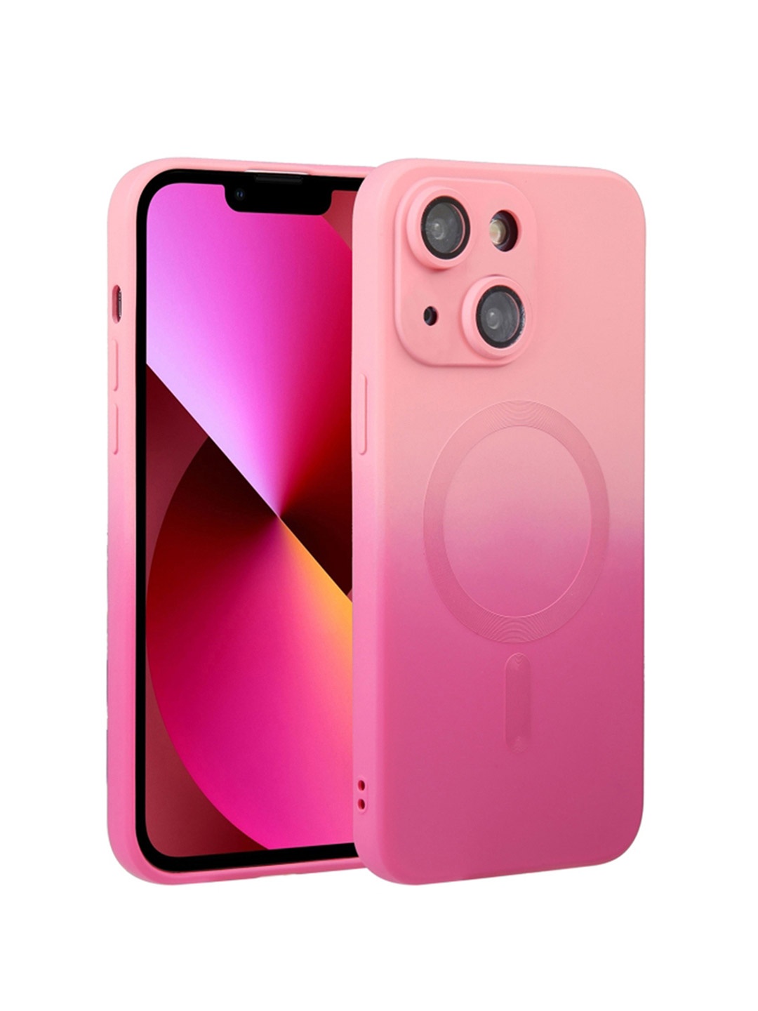 

QRIOH Solid Gradient iPhone 14 Plus Back Case with Magsafe, Pink