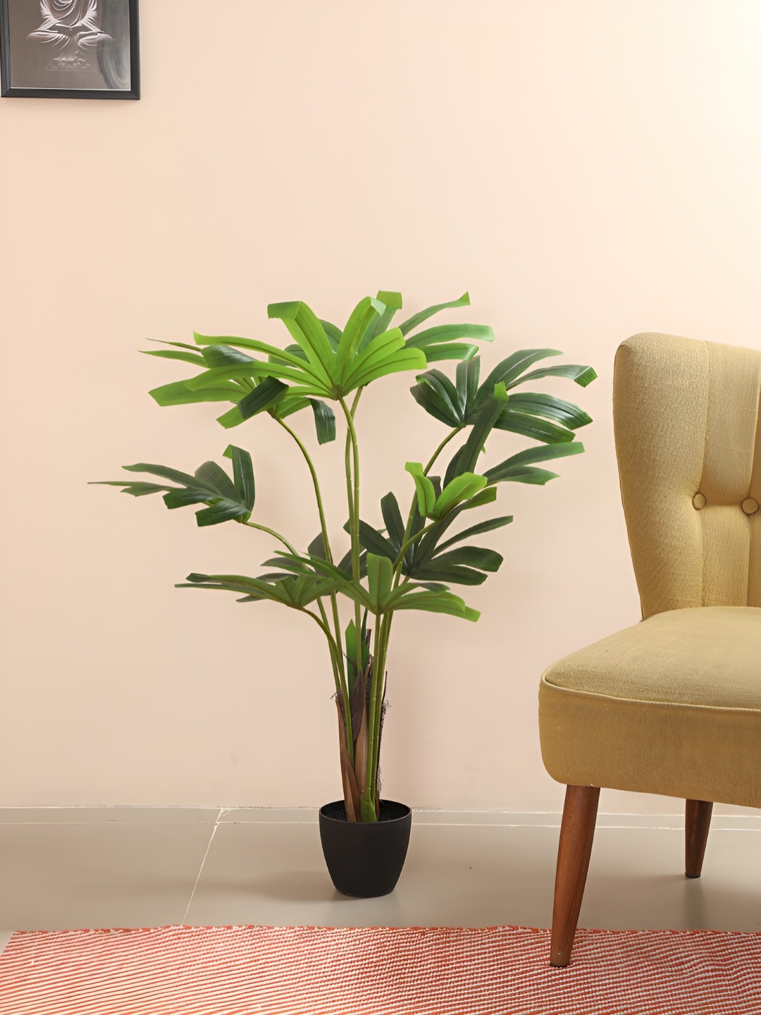 

Home Bloom Green & Black Artificial Rhapis Palm Plant With Pot
